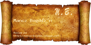 Mancz Bogdán névjegykártya